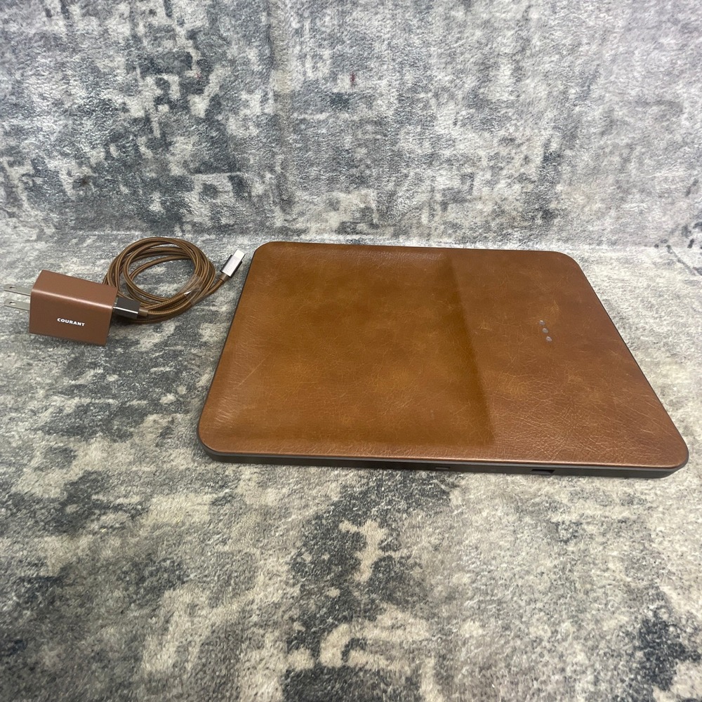 Courant Saddle Tan Italian Leather Catch 3 Wireless Charging Pad Valet Tray